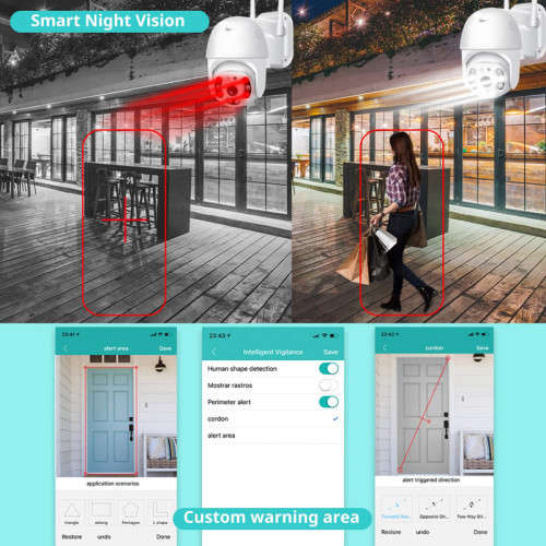 WiFi Surveillance Camera Two-Way Audio Motion Detection Best Night Vision Waterproof Voice Alert