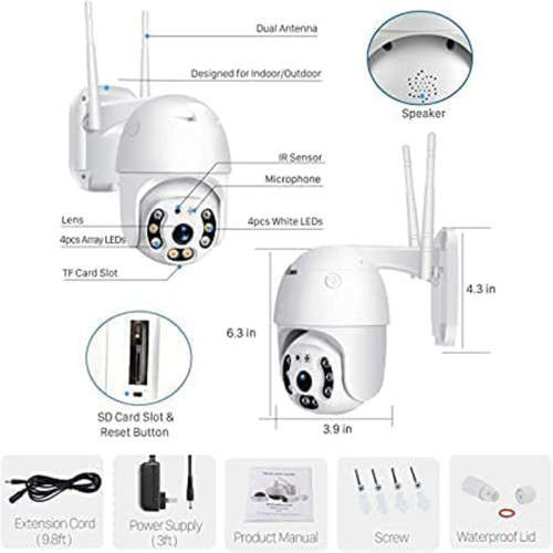 WiFi Surveillance Camera Two-Way Audio Motion Detection Best Night Vision Waterproof Voice Alert