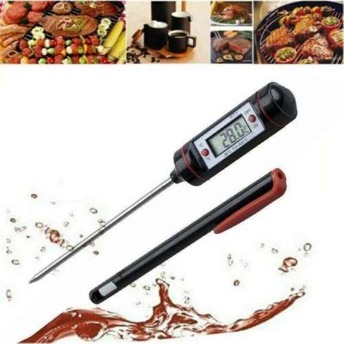 Kitchen Food Thermometer Stainless Steel Sensor Probe With Digital Temperature Display