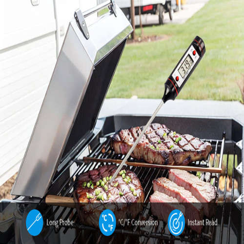 Kitchen Food Thermometer Stainless Steel Sensor Probe With Digital Temperature Display