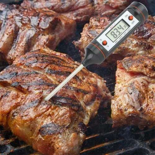 Kitchen Food Thermometer Stainless Steel Sensor Probe With Digital Temperature Display