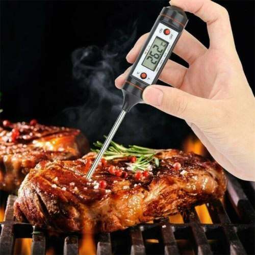 Kitchen Food Thermometer Stainless Steel Sensor Probe With Digital Temperature Display