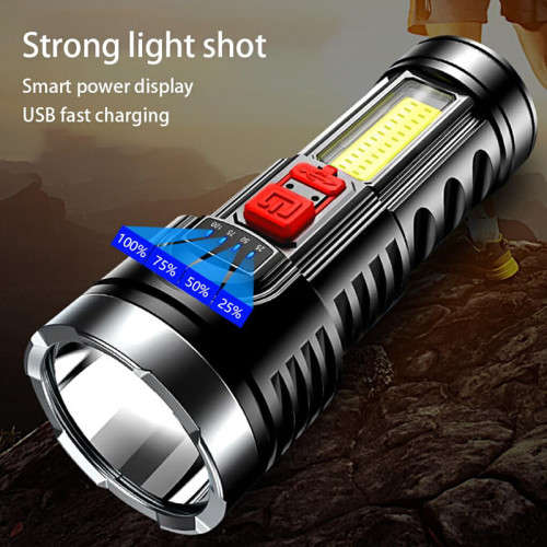 USB rechargeable flashlight spotlight waterproof multifunctional camping hiking outdoor