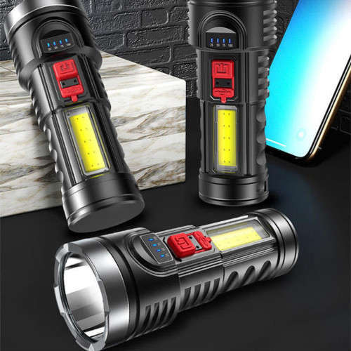 USB rechargeable flashlight spotlight waterproof multifunctional camping hiking outdoor