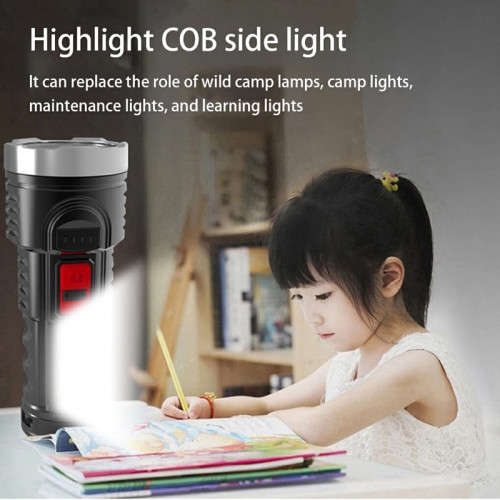 USB rechargeable flashlight spotlight waterproof multifunctional camping hiking outdoor
