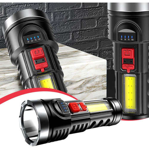USB rechargeable flashlight spotlight waterproof multifunctional camping hiking outdoor