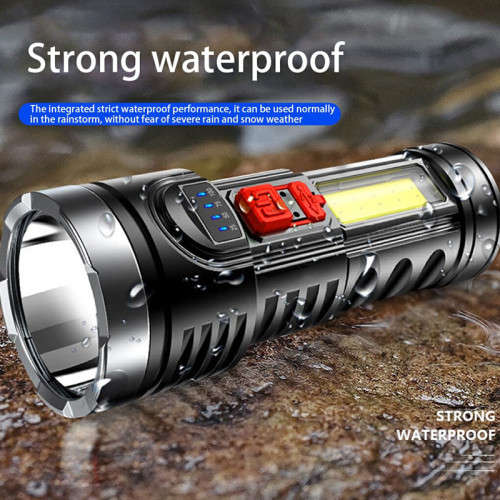USB rechargeable flashlight spotlight waterproof multifunctional camping hiking outdoor