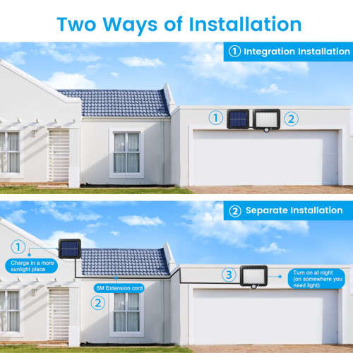 LED Smart Wall Light Waterproof Motion Sensor Solar Powered Ideal for Garden or Path Lights