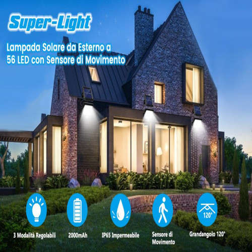 LED Smart Wall Light Waterproof Motion Sensor Solar Powered Ideal for Garden or Path Lights