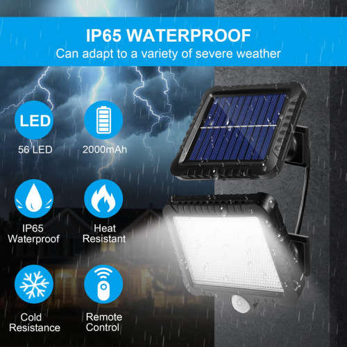 LED Smart Wall Light Waterproof Motion Sensor Solar Powered Ideal for Garden or Path Lights