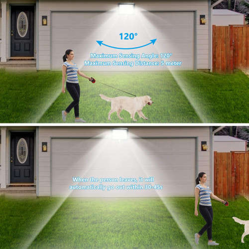 LED Smart Wall Light Waterproof Motion Sensor Solar Powered Ideal for Garden or Path Lights