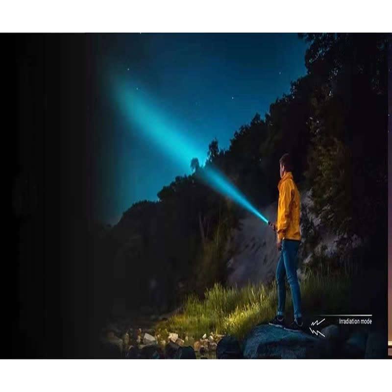 LED Rechargeable Flashlight With Handle Suitable For Outdoor Camping Hunting And Emergency