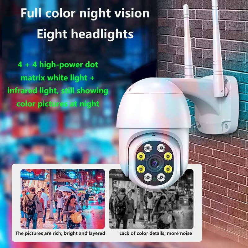 Wireless Surveillance Camera Home Wifi Monitor Full Color Night Vision Camera Network Support