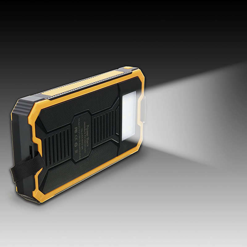 Solar Power Bank Case Waterproof Dual USB LED Battery Portable Cell Phone Charger