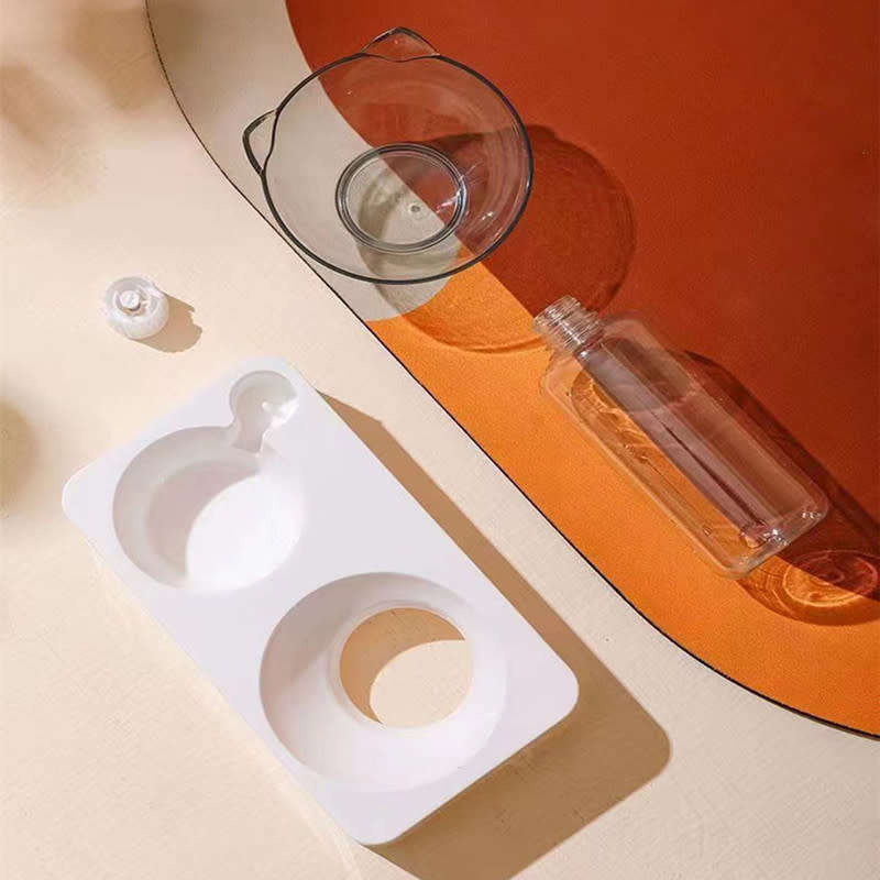 2 in 1 Pet Dog and Cat Food Bowl Automatic Water Dispenser Dual Drinking Bowl Raise Bracket