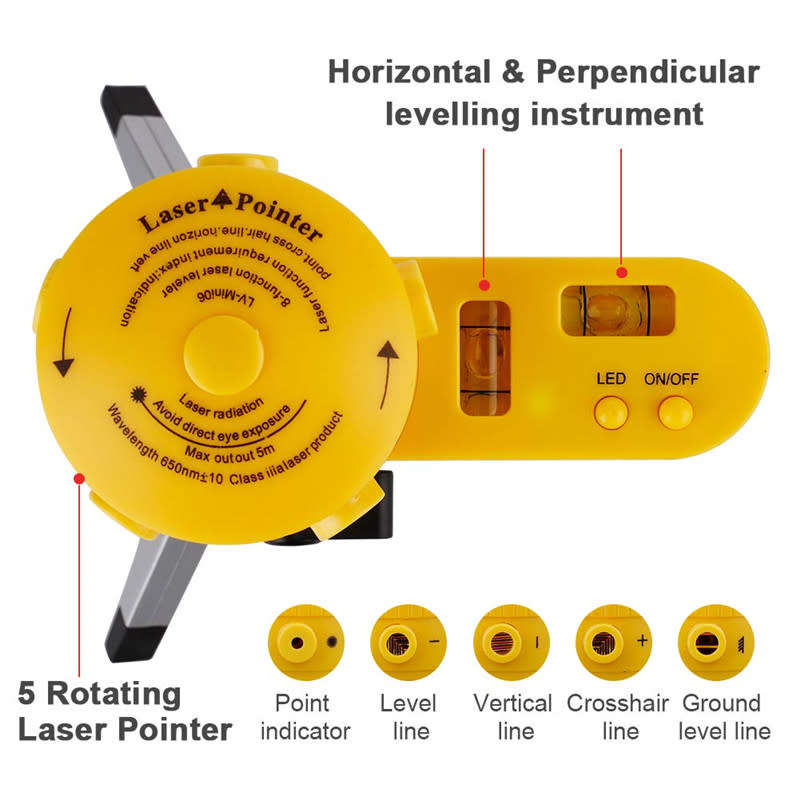 Laser Level Pointer Multifunctional Measuring Horizontal And Vertical Cross Line Tool Tripod