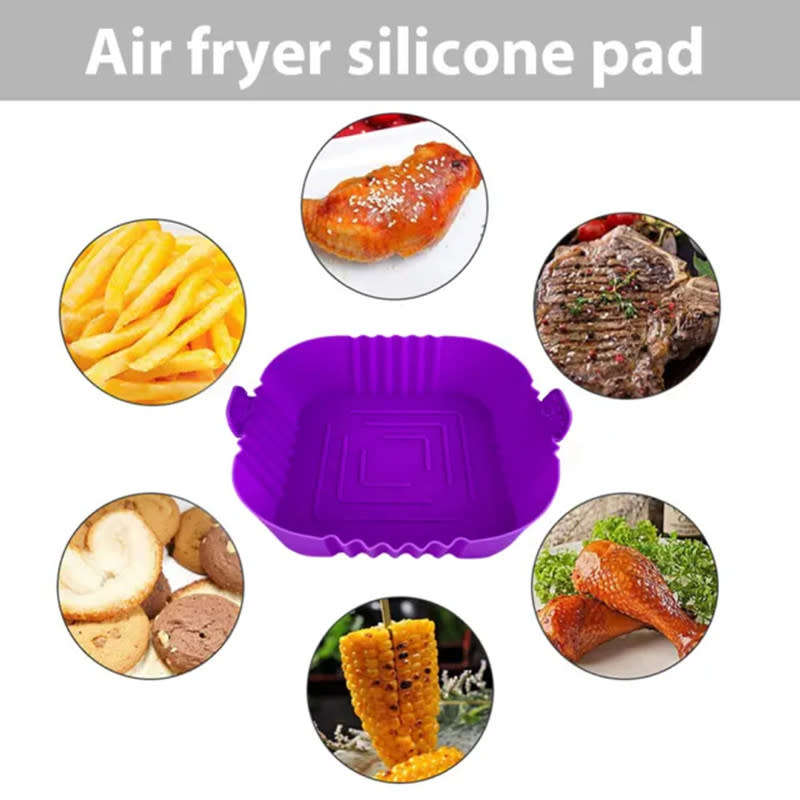 Air Fryer Pad Silicone Basket Reusable Replacement Oven Accessories Fryer For Kitchen Oven Cookware