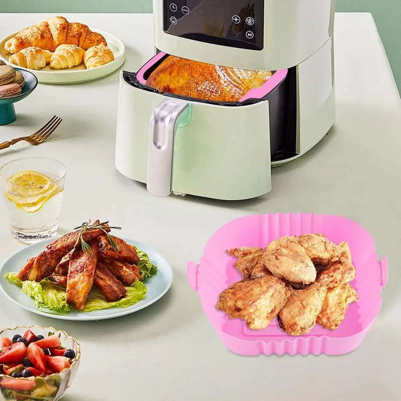 Air Fryer Pad Silicone Basket Reusable Replacement Oven Accessories Fryer For Kitchen Oven Cookware