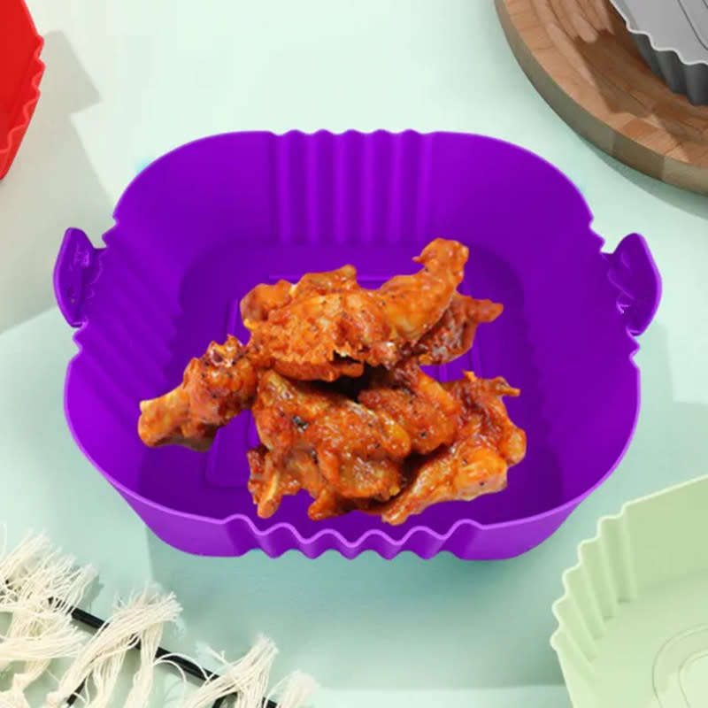 Air Fryer Pad Silicone Basket Reusable Replacement Oven Accessories Fryer For Kitchen Oven Cookware