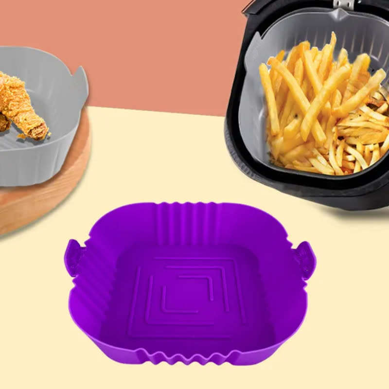Air Fryer Pad Silicone Basket Reusable Replacement Oven Accessories Fryer For Kitchen Oven Cookware