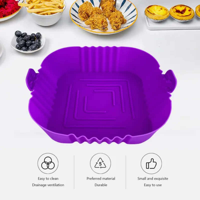 Air Fryer Pad Silicone Basket Reusable Replacement Oven Accessories Fryer For Kitchen Oven Cookware