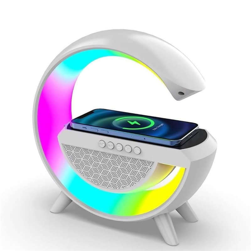 G Shaped Wireless Charging With Bluetooth Speaker With Ambient Light Sunrise Alarm Clock