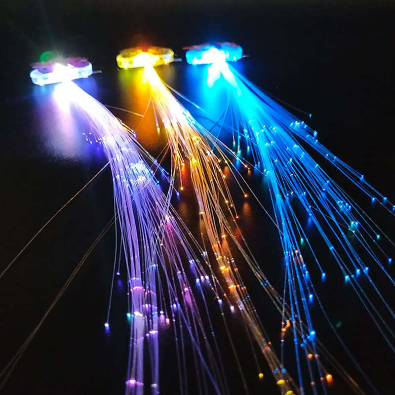 LED 1 Piece Set Of Light Up Braids Colorful Butterfly Fiber Optic Light Up Clip Hair Accessories