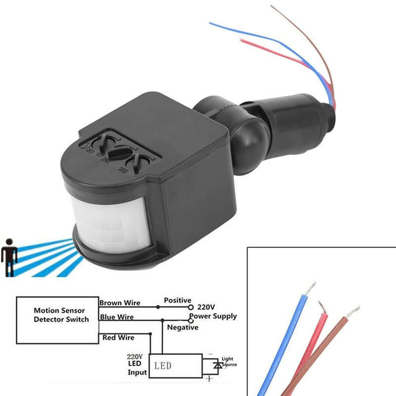 Smart Infrared PIR Motion Sensor Switch 180 Degree 220V Waterproof