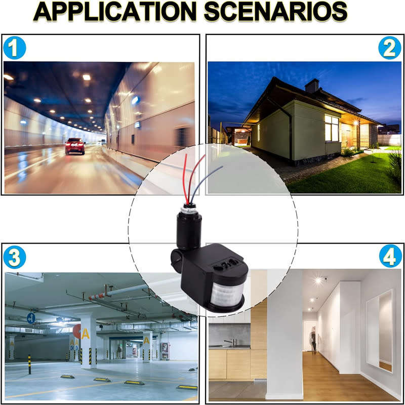 Smart Infrared PIR Motion Sensor Switch 180 Degree 220V Waterproof