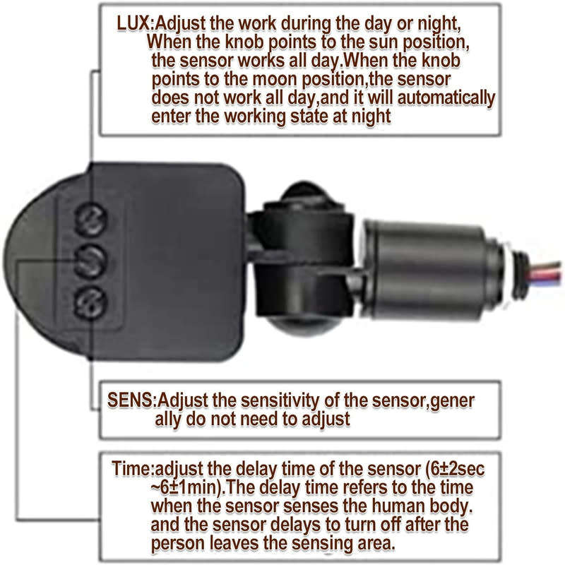 Smart Infrared PIR Motion Sensor Switch 180 Degree 220V Waterproof