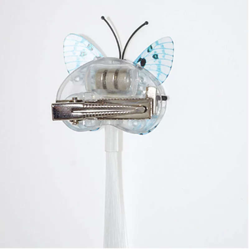 LED 1 Piece Set Of Light Up Braids Colorful Butterfly Fiber Optic Light Up Clip Hair Accessories