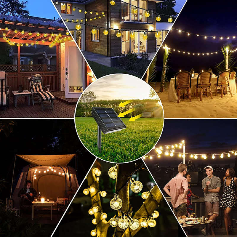 LED Solar Crystal Ball String Light 5M Waterproof Suitable For Holiday Garden Party Christmas Decora