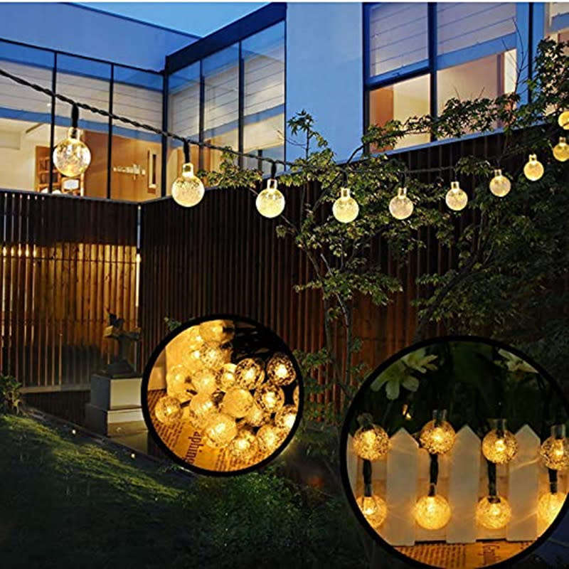 LED Solar Crystal Ball String Light 5M Waterproof Suitable For Holiday Garden Party Christmas Decora