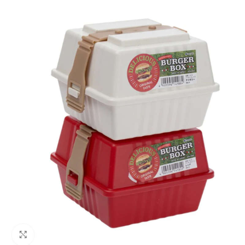 Portable Square Meal Box Burger Sandwich Storage Container Sealed