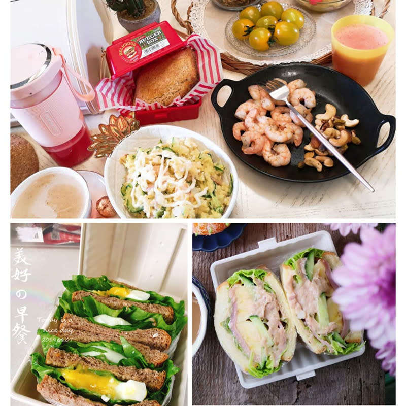 Portable Square Meal Box Burger Sandwich Storage Container Sealed