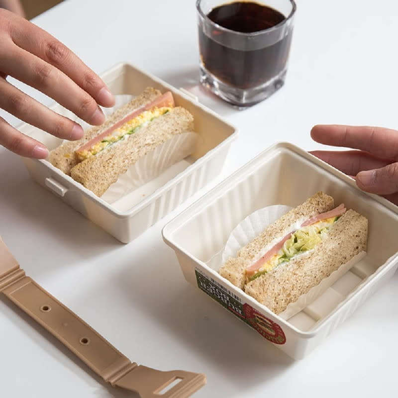 Portable Square Meal Box Burger Sandwich Storage Container Sealed