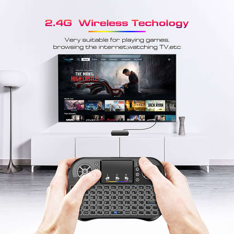 Bluetooth Backlit Keyboard 2.4G Mini Wireless Smart Touchpad for Computer TV