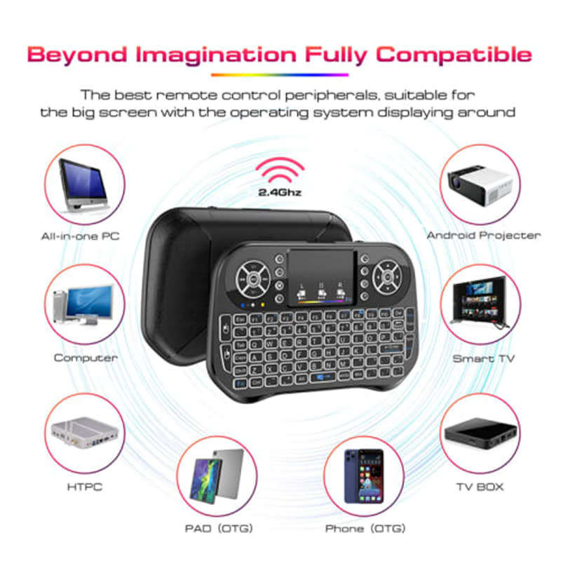 Bluetooth Backlit Keyboard 2.4G Mini Wireless Smart Touchpad for Computer TV