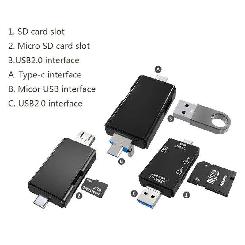 Multifunctional Treqa USB-6 OTG Adapter Type-C Interface Mini