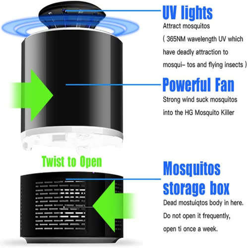 USB Uv Electric Mosquito Killer Insect Trap No Noise No Radiation