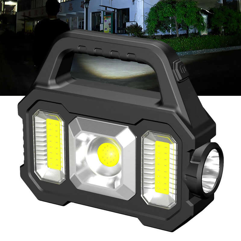 LED Solar Rechargeable Flashlight Waterproof Suitable For Family Outdoor Camping And Fishing