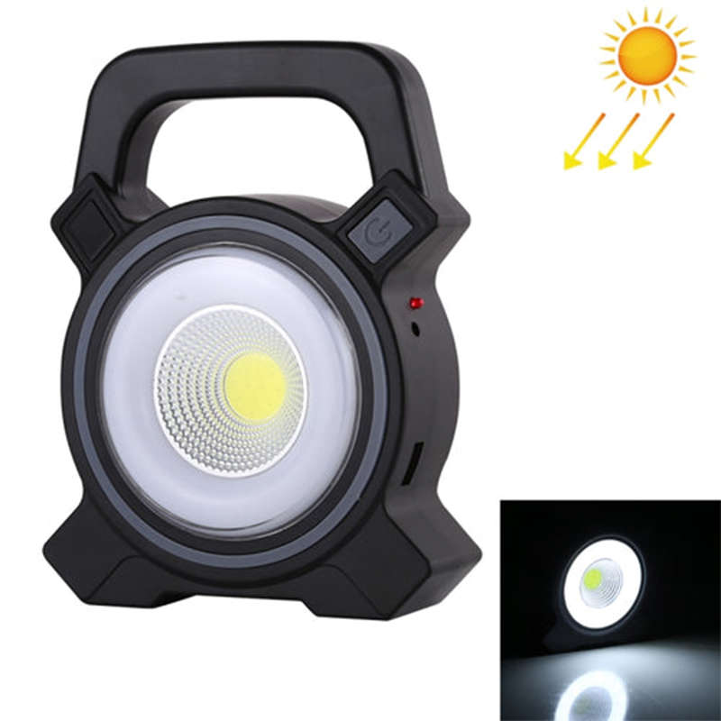 COB LED Solar Rechargeable White Light Handheld Light Suitable For Outdoor Camping Emergency Lights