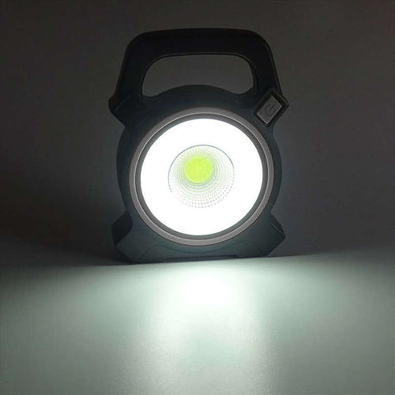 COB LED Solar Rechargeable White Light Handheld Light Suitable For Outdoor Camping Emergency Lights