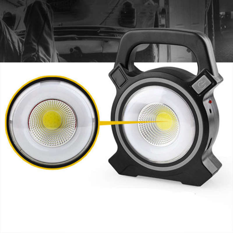 COB LED Solar Rechargeable White Light Handheld Light Suitable For Outdoor Camping Emergency Lights