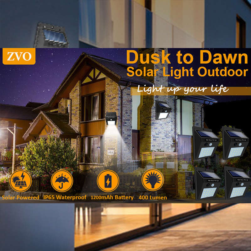 LED Solar Light Pir Motion Sensor Wall Light Waterproof For Street Garden Decoration