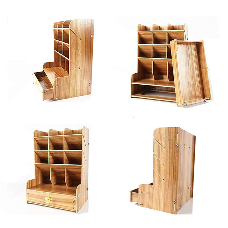 Wooden Storage Box With Drawers For Home School And Office