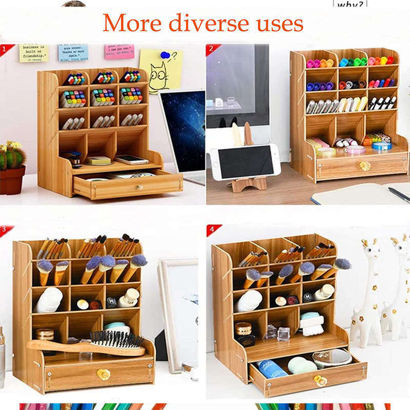 Wooden Storage Box With Drawers For Home School And Office
