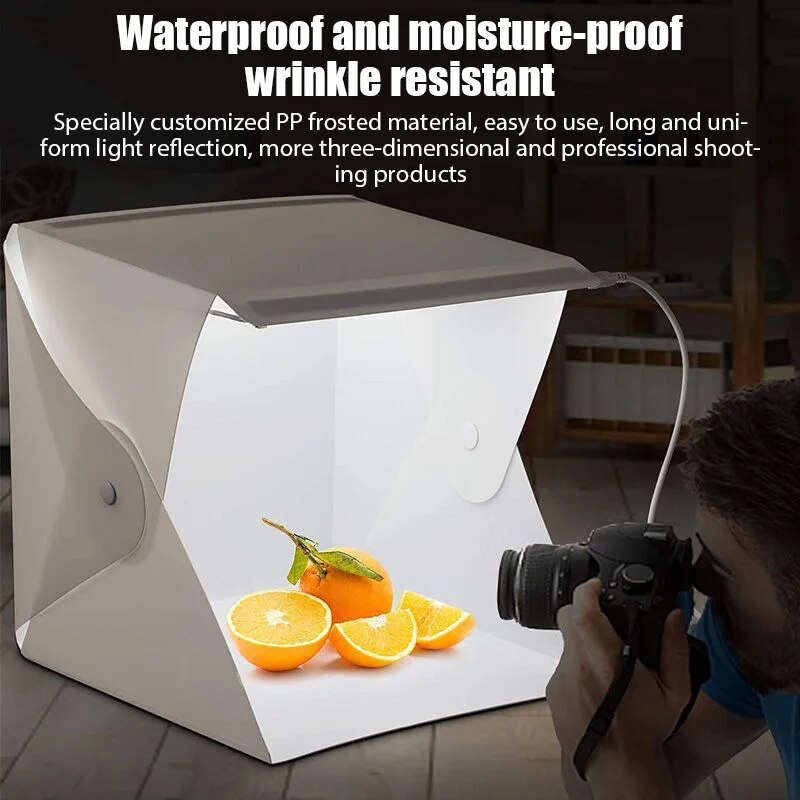 LED Lighting Foldable Light Box Portable Photography Studio Tent Kit USB Powered
