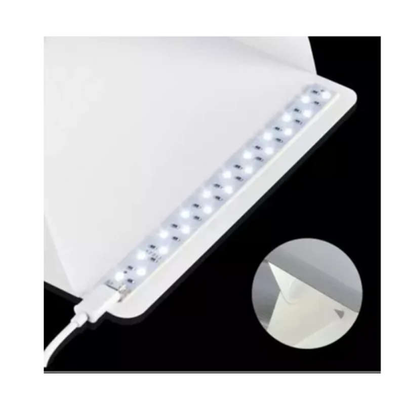 LED Lighting Foldable Light Box Portable Photography Studio Tent Kit USB Powered