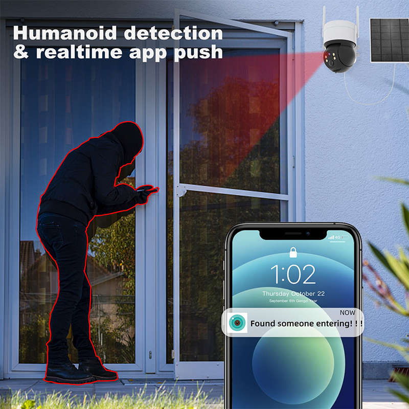 Wifi Solar Camera Outdoor Night Vision Ip Camera Pir Human Detection
